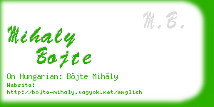 mihaly bojte business card